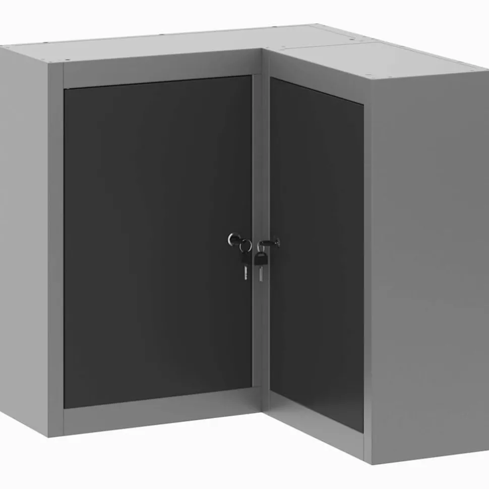 vidaXL Armoire à outils avec étagère Noir et gris 55 x 55 x 55 cm