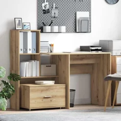 vidaXL Armoire à tiroirs avec roue Chêne artisanal 55 x 45 x 31 cm