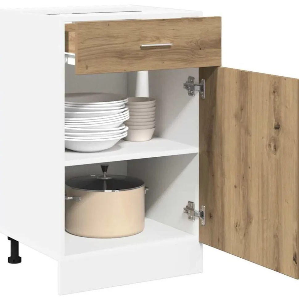 vidaXL Armoire à tiroirs "Lyon" Chêne artisanal 50 x 46 x 81,5 cm Bois d'ingénierie