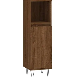 vidaXL Armoire de bain chêne marron 30x30x100 cm bois d'ingénierie