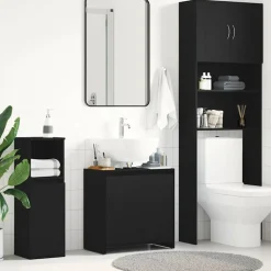 vidaXL Armoire de bain chêne noir 60x33x60 cm bois d'ingénierie