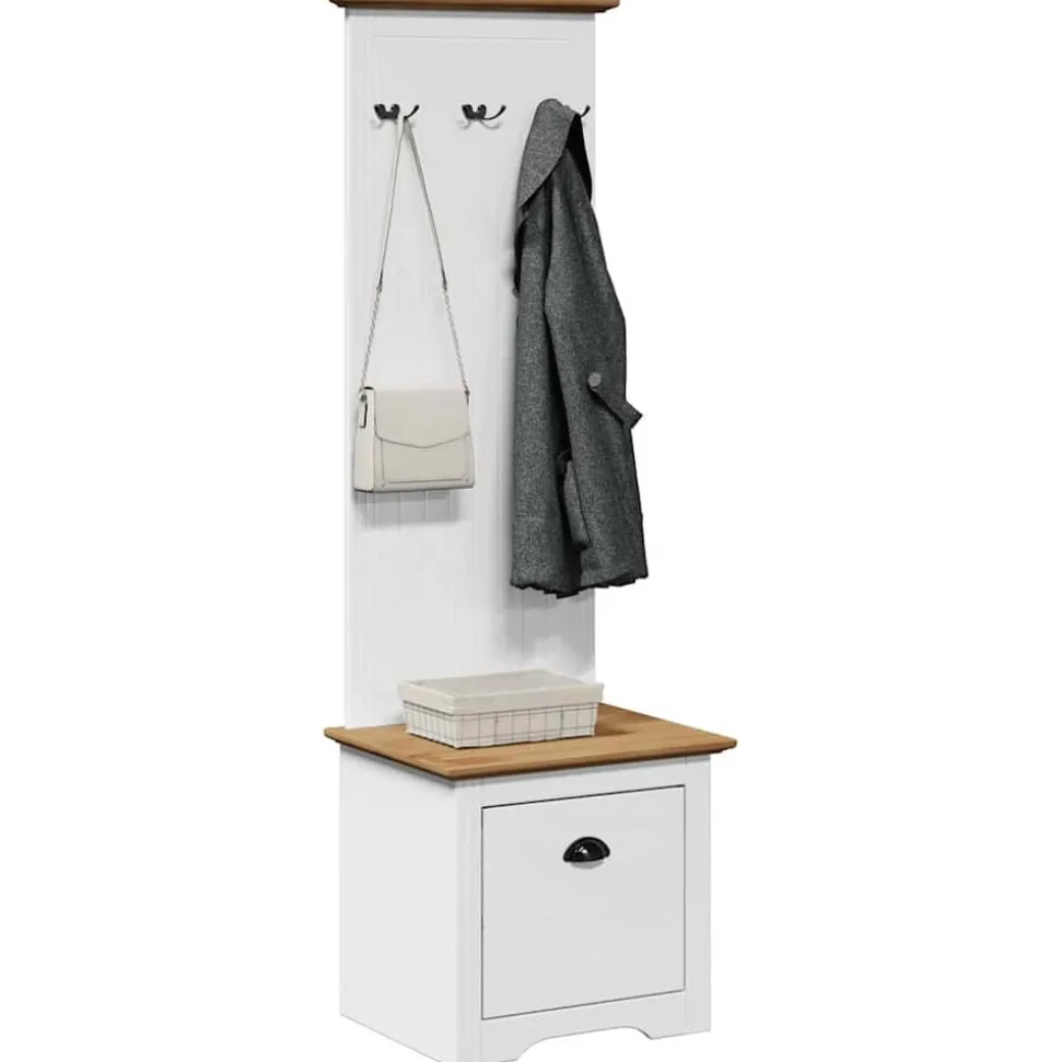 vidaXL Armoire de couloir avec crochets BODO blanc marron 50x40x157 cm