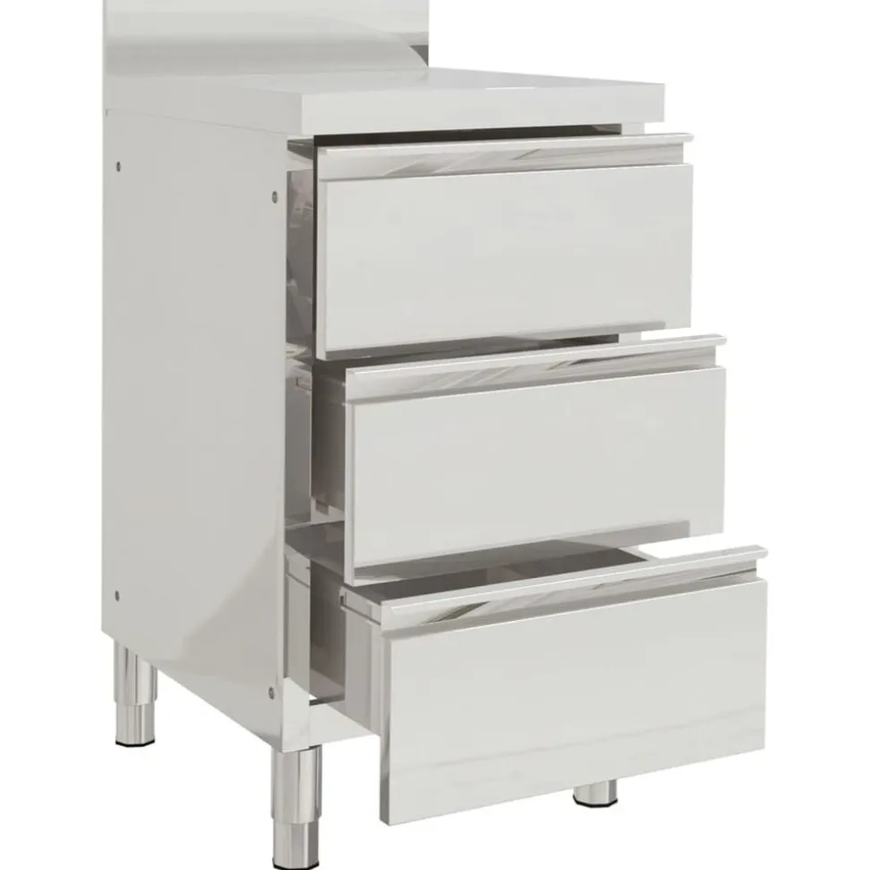 vidaXL Armoire de cuisine commerciale avec 3 tiroirs 50 x 60 x 96 cm