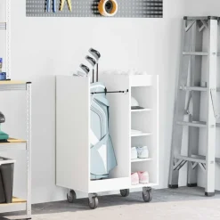 vidaXL Armoire de Golf avec roue Uni Blanc 65 x 45 x 98 cm
