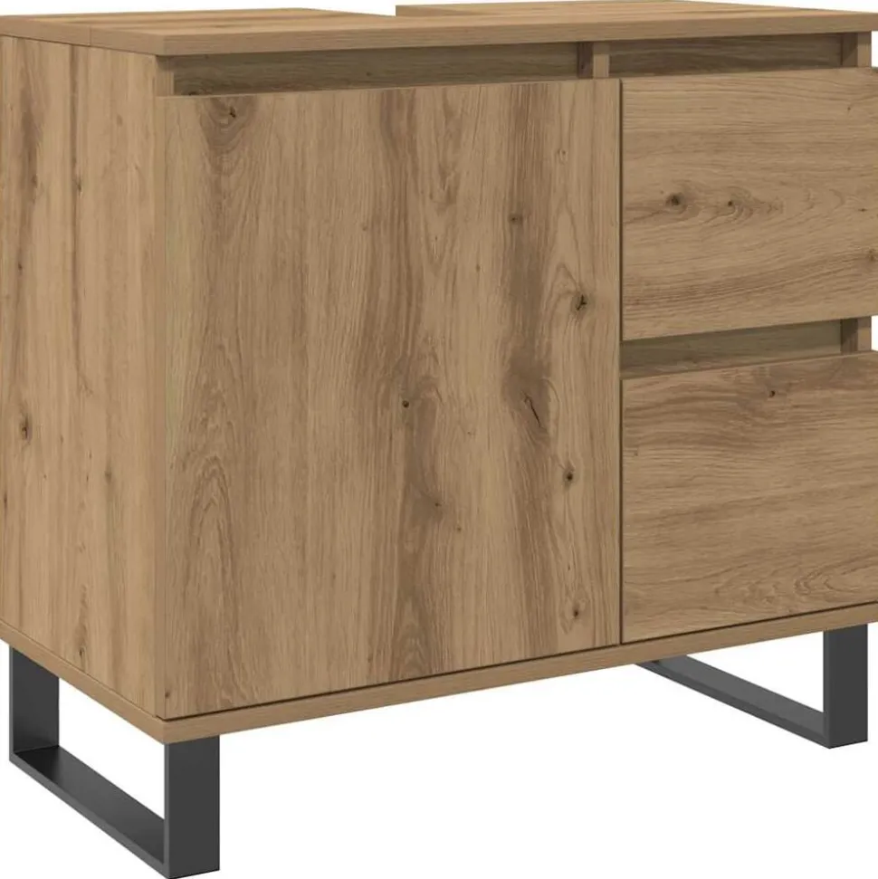vidaXL Armoire de lavabo de salle de bain chêne artisanal 65x33x60 cm