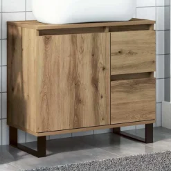 vidaXL Armoire de lavabo de salle de bain chêne artisanal 65x33x60 cm