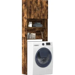 vidaXL Armoire de machine à laver chêne fumé bois d'ingénierie