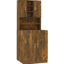 vidaXL Armoire de machine à laver Chêne fumé Bois d’ingénierie