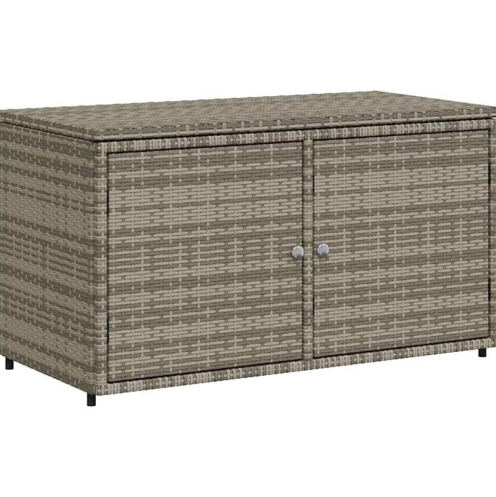 vidaXL Armoire de rangement jardin gris 110x55x60,5 cm résine tressée