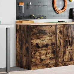 vidaXL Armoire de rangement de garage chêne fumé 60x51x85 cm bois pin