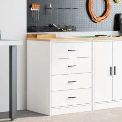 vidaXL Armoire de rangement de garage blanc 60x51x85 cm bois de pin
