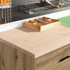 vidaXL Armoire de rangement de garage chêne artisanal bois de pin