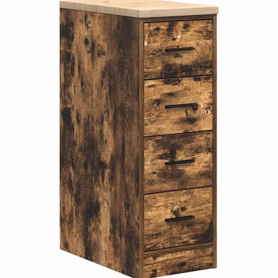 vidaXL Armoire de rangement de garage chêne fumé 30x51x85 cm bois pin