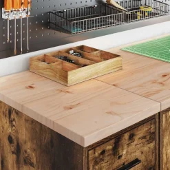 vidaXL Armoire de rangement de garage chêne fumé 30x51x85 cm bois pin