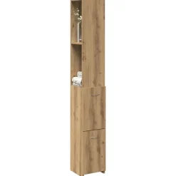 vidaXL Armoire de salle de bain chêne artisanal 25x25x170 cm