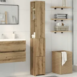 vidaXL Armoire de salle de bain chêne artisanal 25x25x170 cm