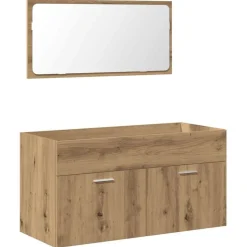 vidaXL Armoire de salle de bain avec miroir chêne artisanal