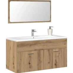 vidaXL Armoire de salle de bain avec miroir chêne artisanal