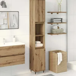 vidaXL Armoire de salle de bain chêne artisanal 30x30x190 cm
