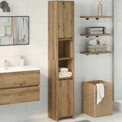 vidaXL Armoire de salle de bain chêne artisanal 30x30x183,5 cm