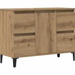 vidaXL Armoire d'évier chêne artisanal 80x33x60 cm bois d'ingénierie