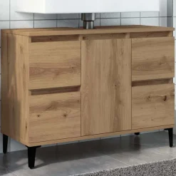 vidaXL Armoire d'évier chêne artisanal 80x33x60 cm bois d'ingénierie
