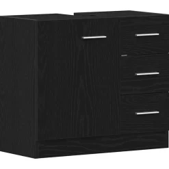 vidaXL Armoire d'évier chêne noir 63x30x54 cm Bois d'ingénierie
