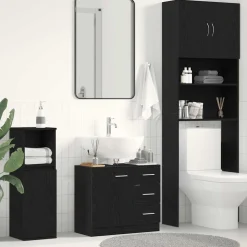 vidaXL Armoire d'évier chêne noir 63x30x54 cm Bois d'ingénierie
