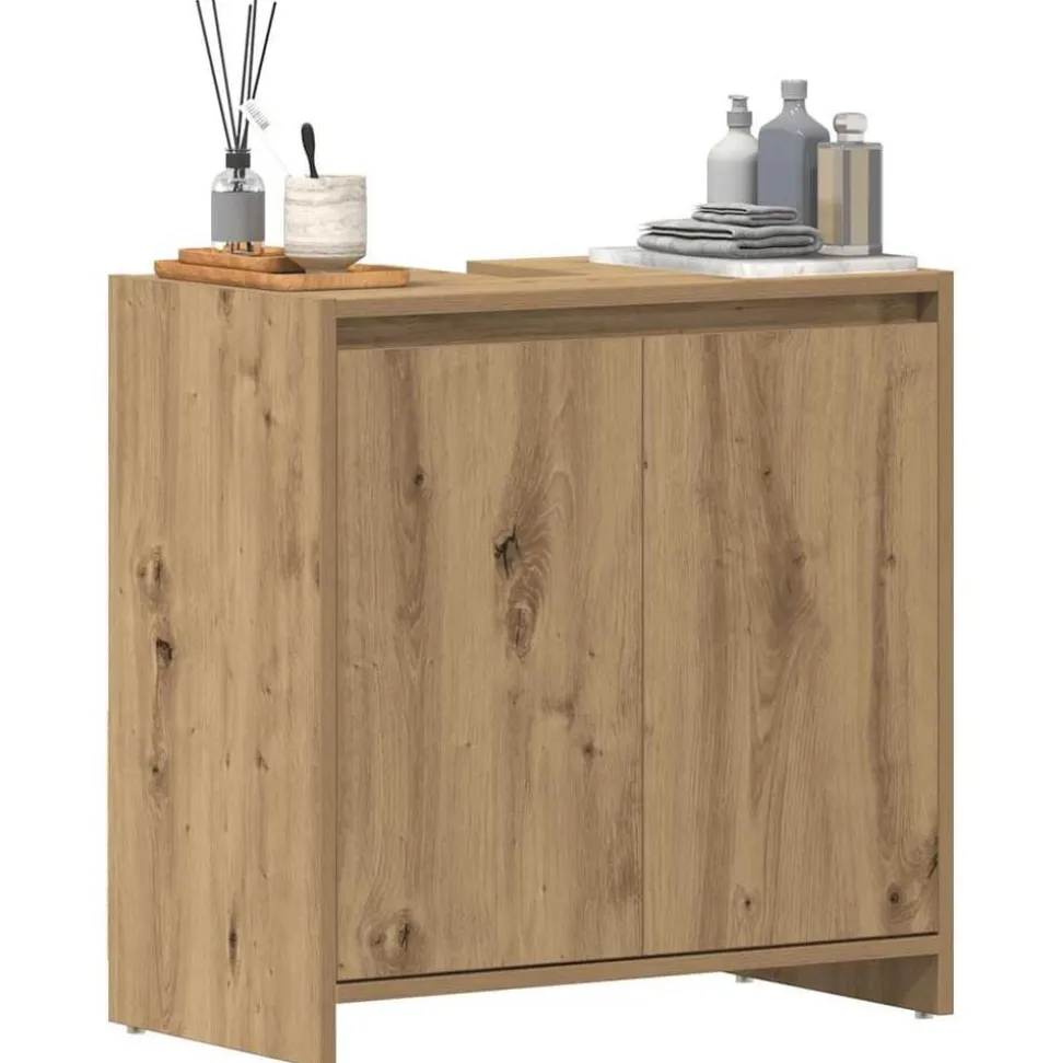 vidaXL Armoire lavabo de salle de bain chêne artisanal 60x33x60 cm
