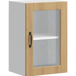 vidaXL Armoire murale de cuisine porte en verre Porto chêne artisanal
