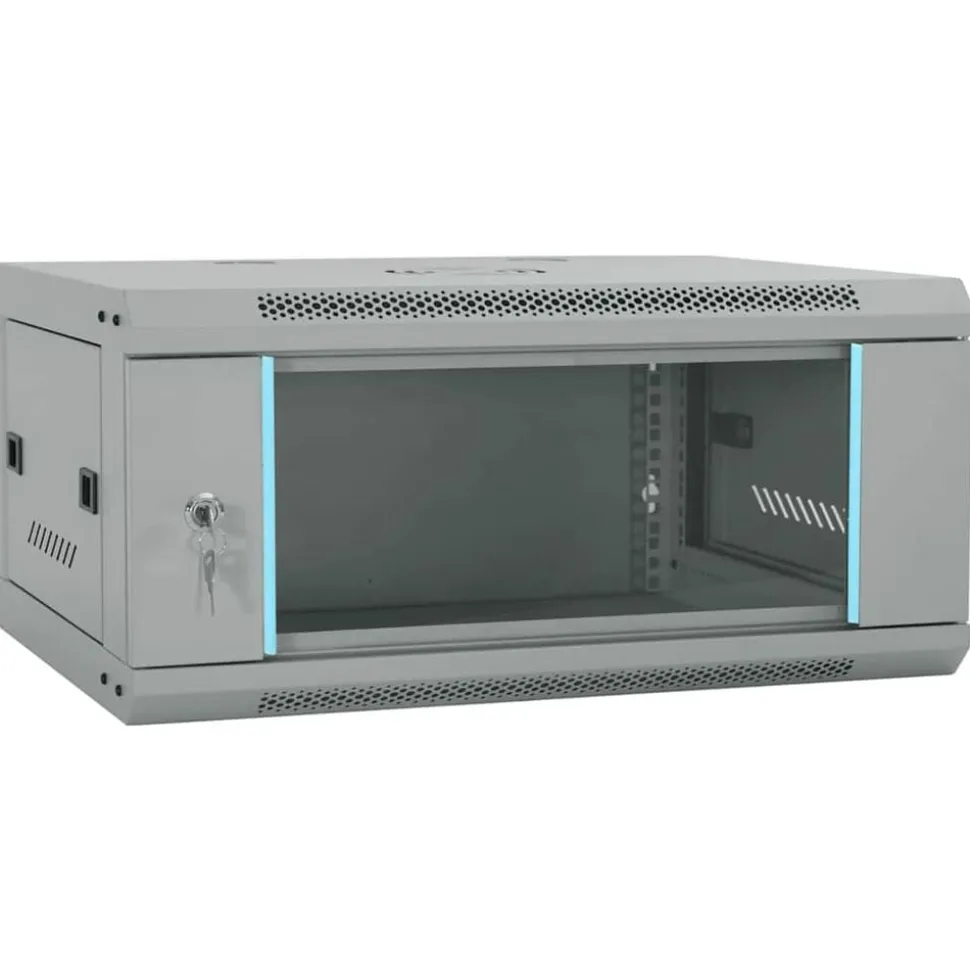 vidaXL Armoire réseau avec stockage Gris 60 x 35 x 28 cm Acier