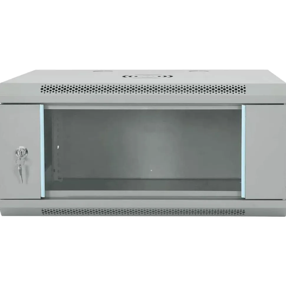vidaXL Armoire réseau avec stockage Gris 60 x 35 x 28 cm Acier