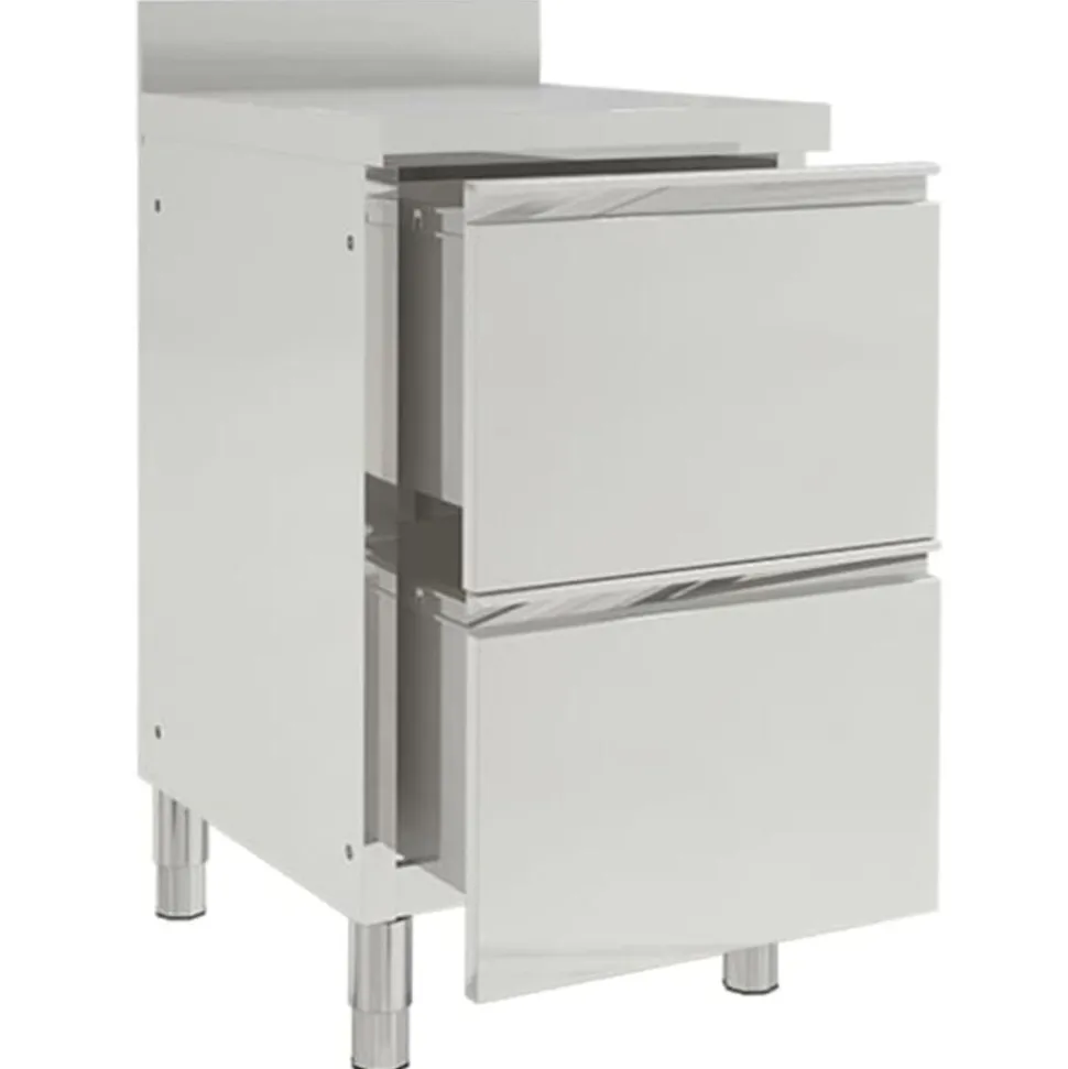 vidaXL Armoires de cuisine commerciales 2 pièces en acier inoxydable
