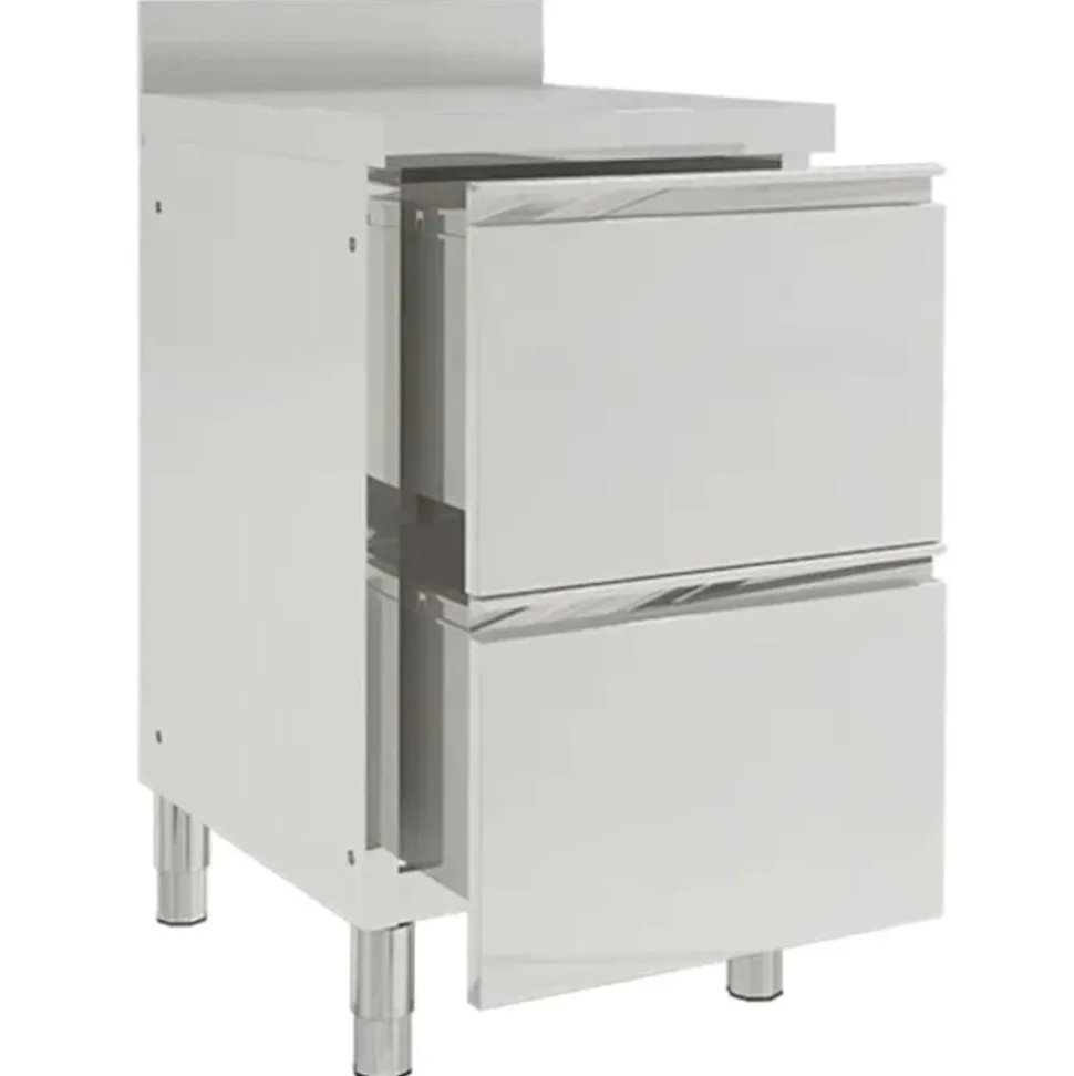 vidaXL Armoires de cuisine commerciales 2 pièces 50 x 60 x 96 cm Acier inoxydable