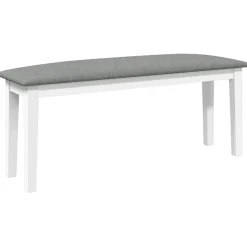 vidaXL Banc 110 cm blanc bois massif caoutchouc