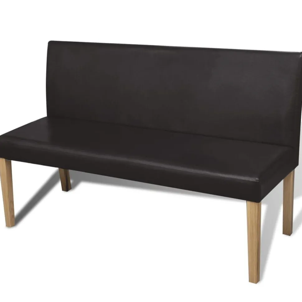vidaXL Banc 139,5 cm Marron foncé Similicuir