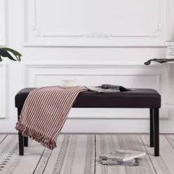 vidaXL Banc 106 cm Marron Similicuir
