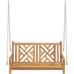 vidaXL Banc balançoire de jardin 114 x 60 x 64 cm Bois de teck massif