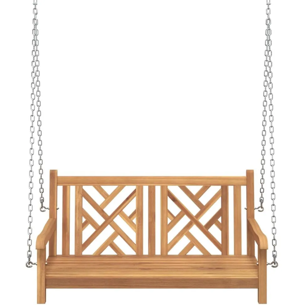 vidaXL Banc balançoire de jardin 114 x 60 x 64 cm Bois de teck massif
