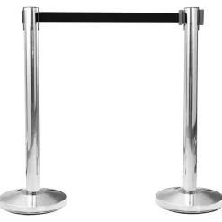 vidaXL Barrière à bande rétractable 200 cm Noir