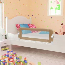 vidaXL Barrière de lit enfant Taupe 102x42 cm Polyester