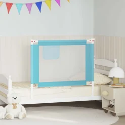 vidaXL Barrière de sécurité de lit d'enfant Bleu 100x25 cm Tissu