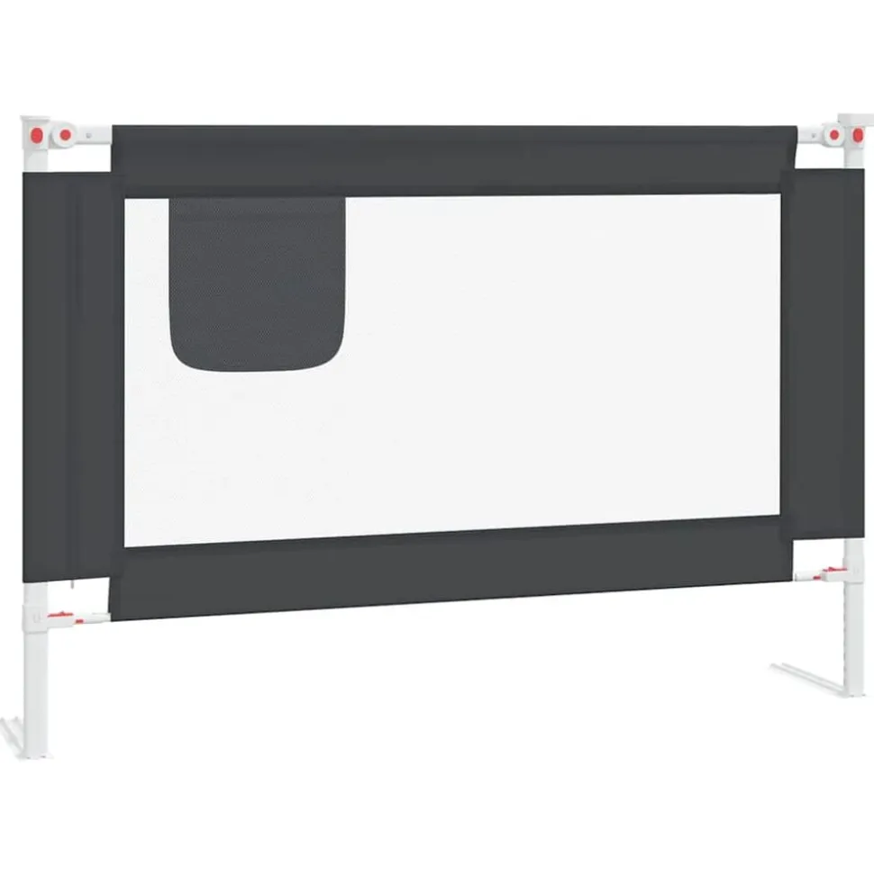 vidaXL Barrière de sécurité de lit d'enfant Gris foncé 100x25 cm Tissu