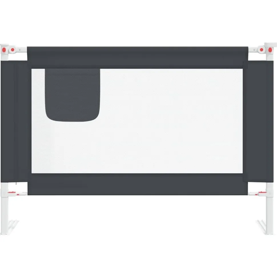 vidaXL Barrière de sécurité de lit d'enfant Gris foncé 100x25 cm Tissu