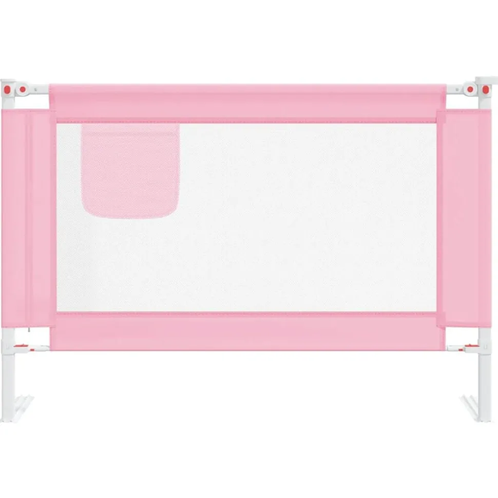 vidaXL Barrière de sécurité de lit d'enfant Rose 100x25 cm Tissu