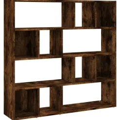 vidaXL Bibliothèque/Séparateur de pièce Chêne fumé 105x24x102 cm