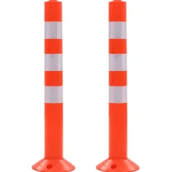 vidaXL Borne de contrôle de la circulation 2 pcs Plastique 75 cm