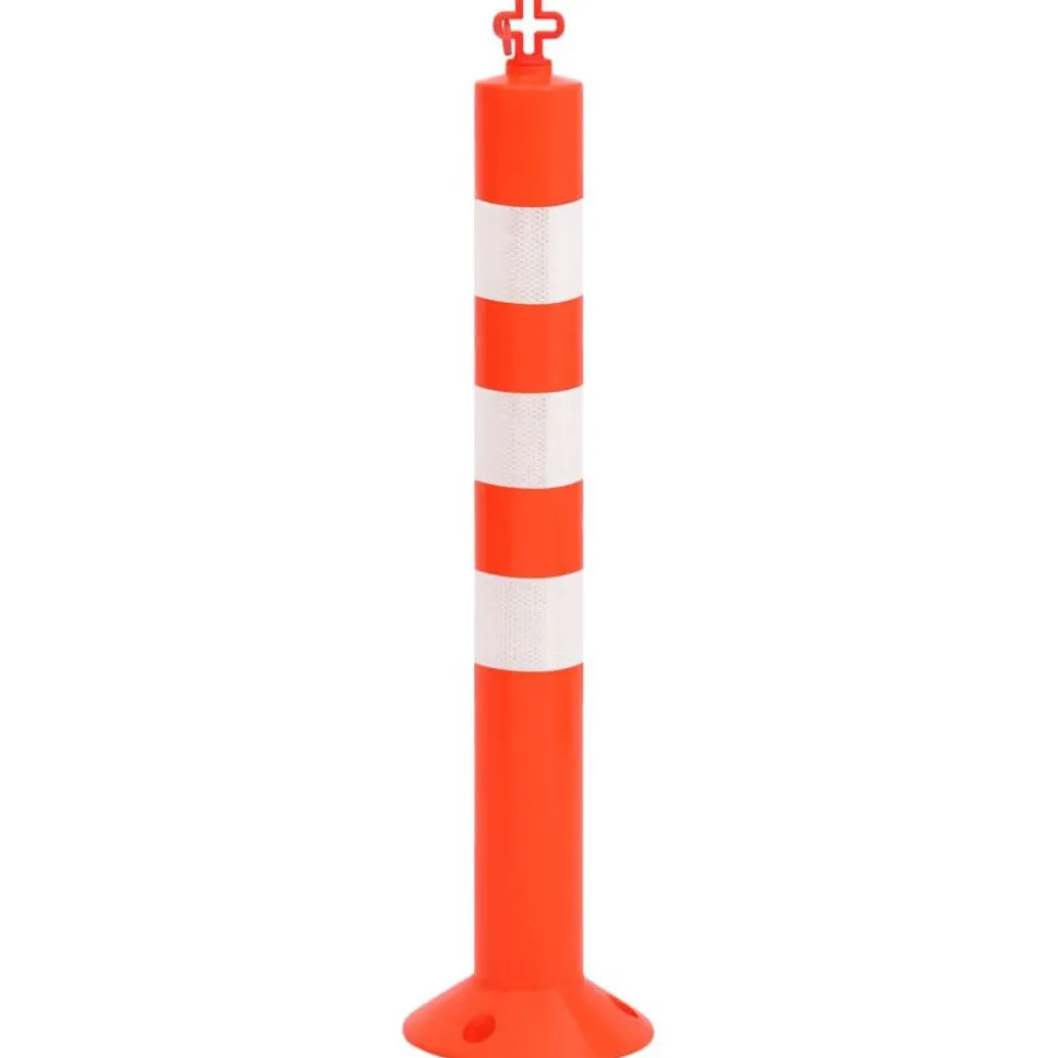 vidaXL Bornes de contrôle du trafic 10 pcs avec chaîne 75 cm PE