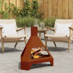 vidaXL Braise Marron 50 x 43 x 52 cm Acier patiné