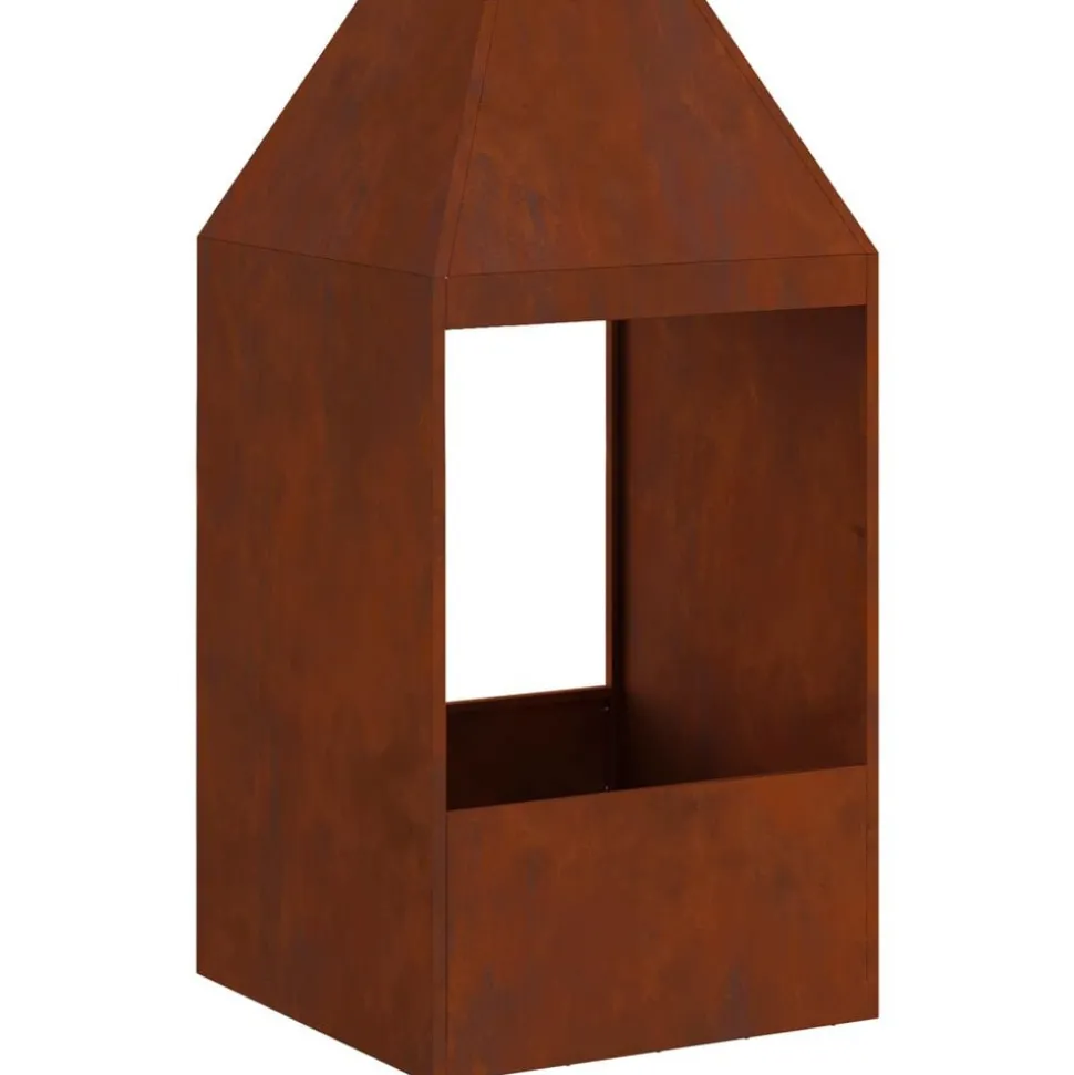 vidaXL Braise Marron 50 x 50 x 100 cm Acier patiné